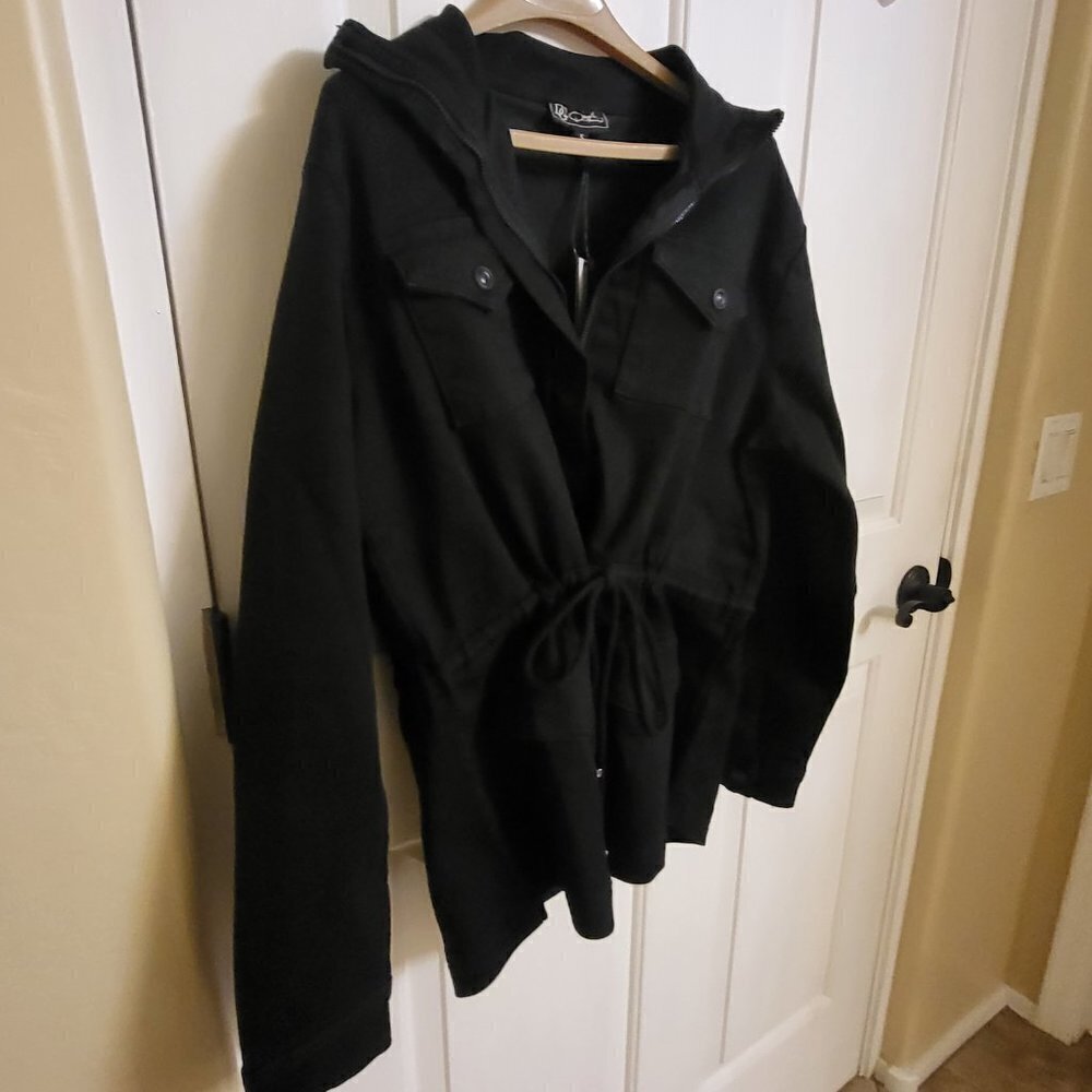 DG2 by Diane Gilman Virtual Stretch Zip-Front Anorak Jacket Black SIZE: SMALLNTW - Picture 6 of 11